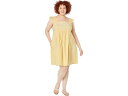 (取寄) ドレイパー ジェームス プラス サイズ エンブロイダー マディー ベビードール ドレス Draper James Plus Size Embroidered Maddie Babydoll Dress Sunny Yellow(4)
