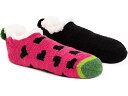 (取寄) ベッツィジョンソン ウィメンズ 2 ペア パック インフューズド キャビン フッティー ソック Betsey Johnson Women's 2 Pair Pack Infused Cabin Footie Sock Watermelon(4)
