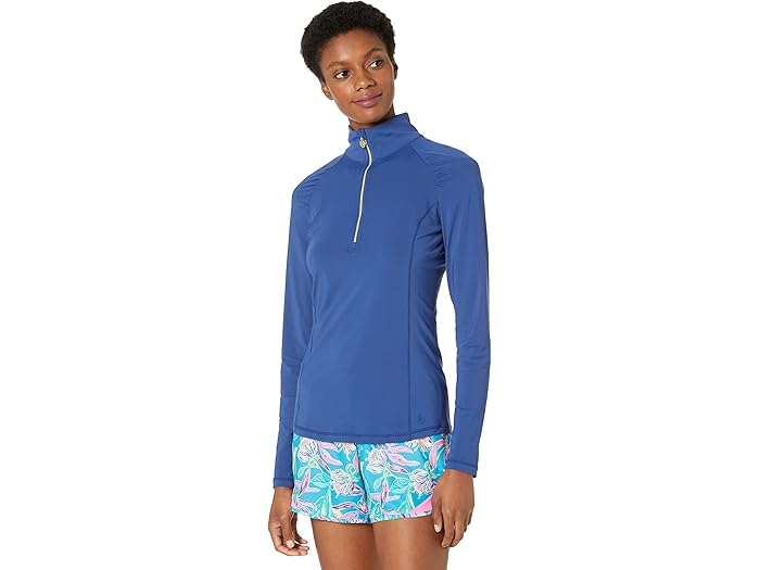 (取寄) リリー ピュリッツァー ジャスティン 1/2 ジップ Upf 50+ Lilly Pulitzer Justine 1/2 Zip UPF 50+ Oyster Bay Navy