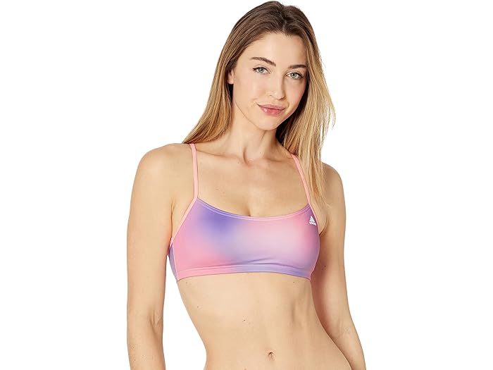 (取寄) アディダス メルボルン プリント ビキニ トップ adidas Melbourne Print Bikini Top Acid Red/White