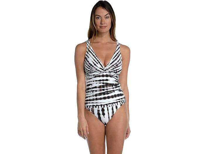 (取寄) ラ ブランカ ツイステッド バンブー ツイスト フロント タンキニ La Blanca Twisted Bamboo Twist Front Tankini Java