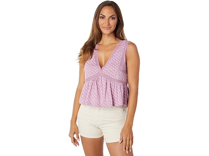 () å֥  졼 ȥ  Lucky Brand Geo Lace Trim Tank Pink Multi