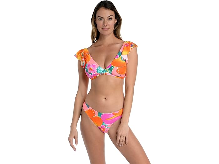 (取寄) ラ ブランカ イスラ デル ソル ラッフル ブラレット トップ La Blanca Isla Del Sol Ruffle Bralette Top Hot Coral