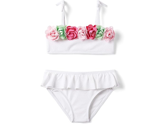 (取寄) ジャニー アンド ジャック 3-D フラワー ツーピース スイム (トドラー/リトル キッズ/ビッグ キッズ) Janie and Jack 3-D Flower Two-Piece Swim (Toddler/Little Kids/Big Kids) White