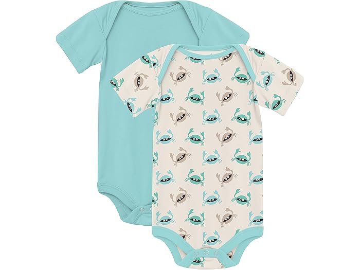 (取寄) キッキー パンツ キッズ ショート スリーブ ワンピース セット (インファント) Kickee Pants Kids Short Sleeve One-Piece Set (Infant) Natural Crabs/Summer Sky