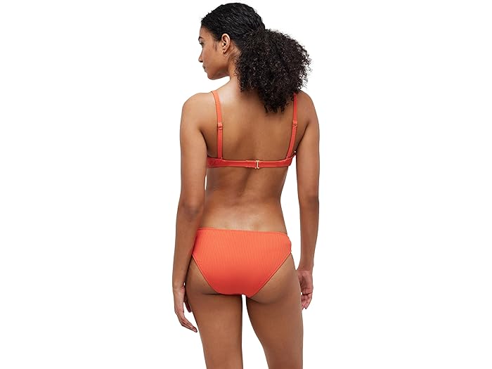 (取寄) メイドウェル リブド ミッドライズ ビキニ ボトム Madewell Ribbed Mid-Rise Bikini Bottom Coastal Orange