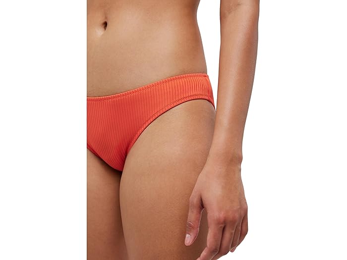 (取寄) メイドウェル リブド ミッドライズ ビキニ ボトム Madewell Ribbed Mid-Rise Bikini Bottom Coastal Orange
