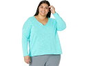 (取寄) アイリーン フィッシャー V-ネック プルオーバー イン オーガニック コットン リネン スラブ Eileen Fisher V-Neck Pullover in Organic Cotton Linen Slub Aqua(4)