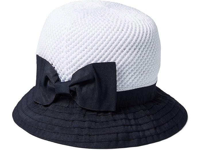 (取寄) バッジェリーミシュカ クローシェ クラウン バケット ハット Badgley Mischka Crochet Crown Bucket Hat White/Navy