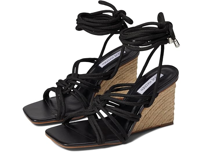 (取寄) スティーブマデン アイドライズド ウェッジ サンダル Steve Madden Idolized Wedge Sandal Black