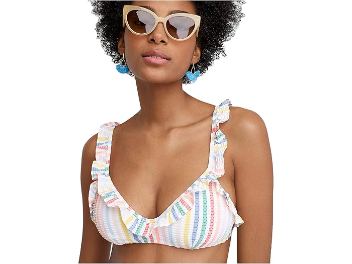 (取寄) J.クルー フレンチ トップ ウィズ ラッフルズ J.Crew French Top with Ruffles Rainbow Seersucker/Rainbow