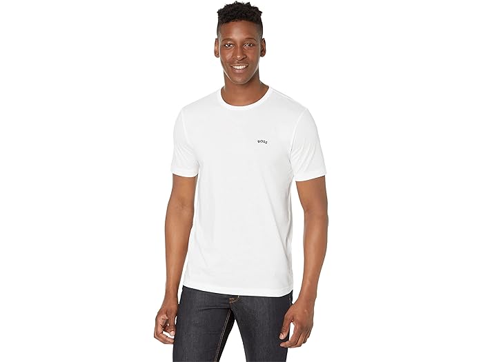 (取寄) ボス ティー カーブ レギュラー フィット ジャージ T-シャツ BOSS Tee Curved Regular Fit Jersey T-Shirt White