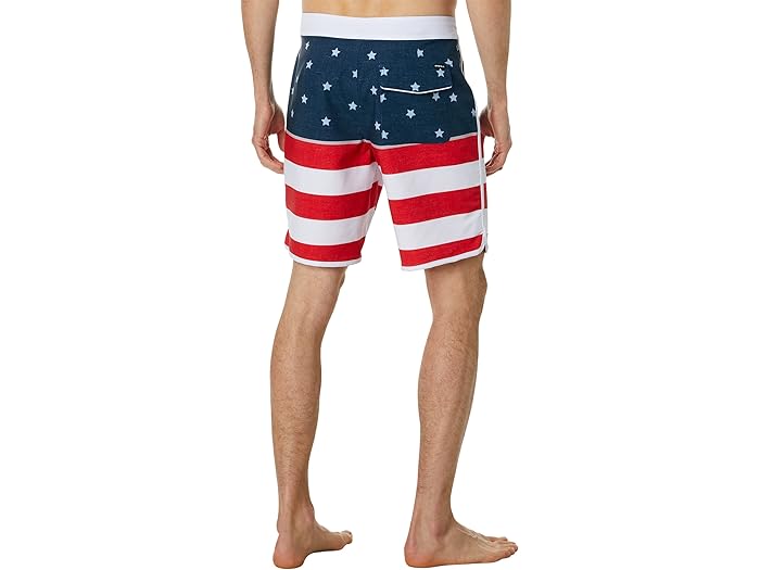 (取寄) オニール ハイパーフリーク ミスト スカルプ フロッグ 19 ボードショーツ O'Neill Hyperfreak Mysto Scallop Flag 19" Boardshorts Red/White/Blue