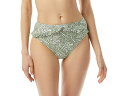 (取寄) マイケルコース ペイズリー アピール ラッフルド ハイウェスト ハイ レッグ ボトム MICHAEL Michael Kors Paisley Appeal Ruffled High-Waist High Leg Bottoms Army Green(4)