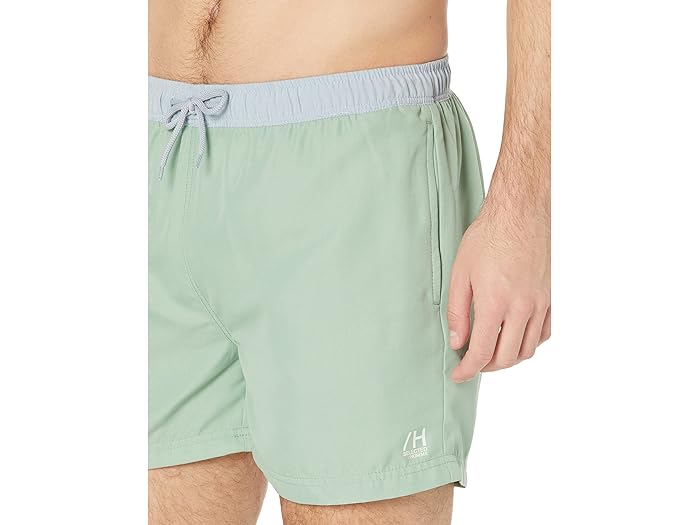 (取寄) セレクテッド オム クラシック コントラスト スイム ショーツ Selected Homme Classic Contrast Swim Shorts Granite Green/Blue Fog
