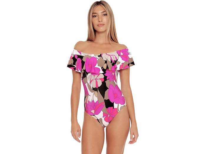 (取寄) トリーナターク リンクス ラッフル オフ-ザ-ショルダー ワンピース Trina Turk Lynx Ruffle Off-The-Shoulder One-Piece Multi