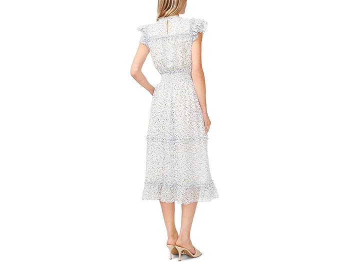 (取寄) シーシー フラッター スリーブ スモック ウェスト ドレス CeCe Flutter Sleeve Smocked Waist Dress New Ivory