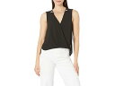 (取寄) マイケルコース ソリッド クレープ ラップ トップ MICHAEL Michael Kors Solid Crepe Wrap Top Black(4)