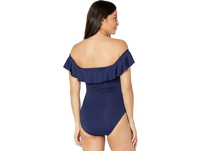 (取寄) トミーバハマ パール オフ-ザ-ショルダー ワンピース Tommy Bahama Pearl Off-the-Shoulder One-Piece Mare Navy