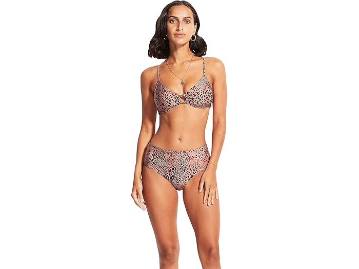 (取寄) シーフォリー ワイルド ワンズ リング フロント ブラレット ビキニ トップ Seafolly Wild Ones Ring Front Bralette Bikini Top Bronze