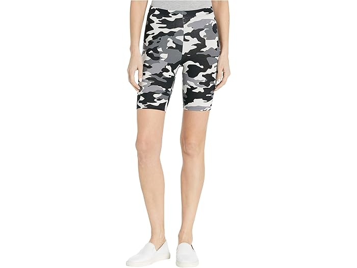 (取寄) ヒュー ウェービィ カモ コットン ハイウェスト バイク ショーツ HUE Wavy Camo Cotton High-Waist Bike Shorts Black Camo