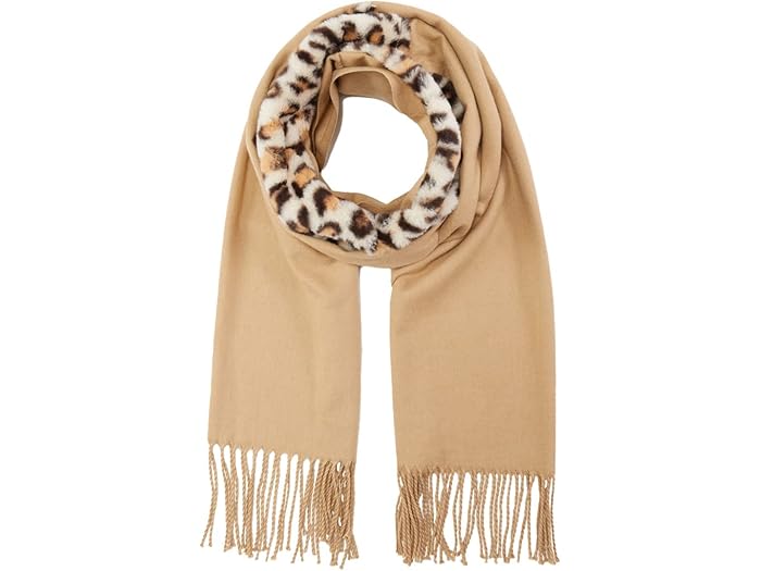 (取寄) バッジェリーミシュカ ウール ブレンド フォー ファー カラー スカーフ Badgley Mischka Wool Blend Faux Fur Collar Scarf Oat Milk
