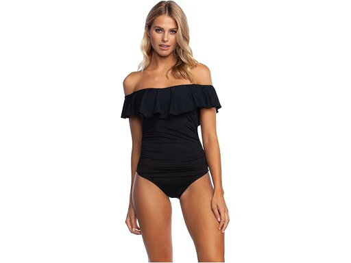 (取寄) ラ ブランカ アイランド ゴッデス オフ-ザ-ショルダー ラッフル ワンピース La Blanca Island Goddess Off-the-Shoulder Ruffle One-Piece Black (取寄) ラ ブランカ アイランド ゴッデス オフ-ザ-ショルダー ラッフル ワンピース La Blanca Island Goddess Off-the-Shoulder Ruffle One-Piece Black