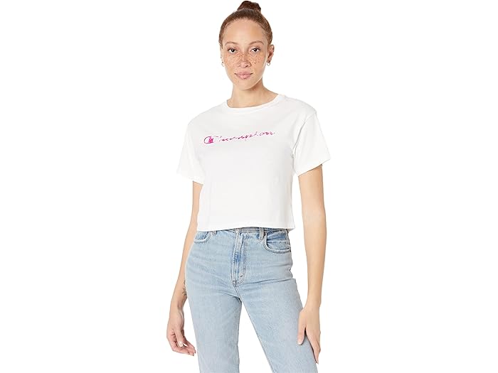 (取寄) チャンピオン ザ クロップド ティー - スペース ダイ Champion The Cropped Tee - Space Dye White/Inari