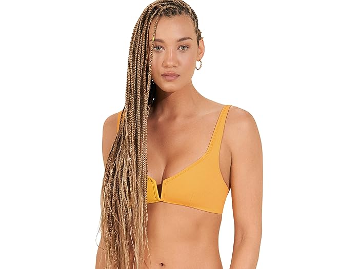 (取寄) マージ サンフラワー リブ ビクトリー V ワイヤー ブラレット トップ Maaji Sunflower Rib Victory V Wire Bralette Top Yellow