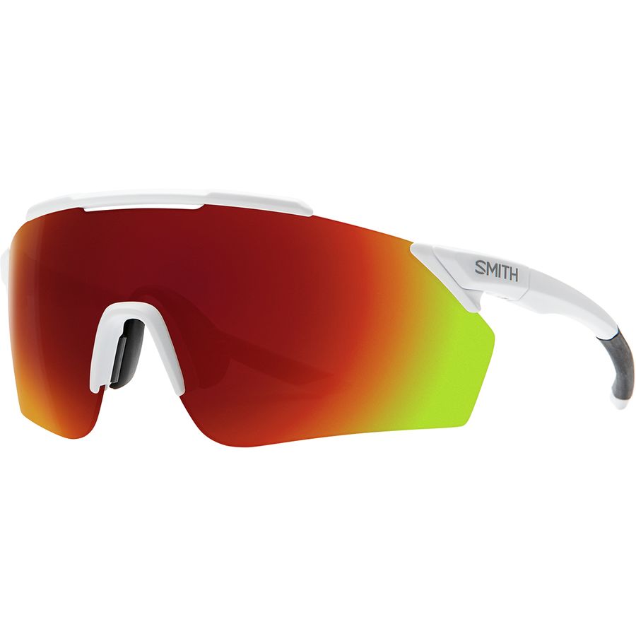 () X~X bJX N}|bv TOX Smith Ruckus ChromaPop Sunglasses Matte White/Sun Red Mirror