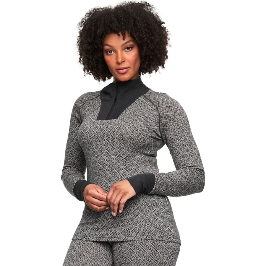 () ȥ ǥ ե ߥ ߥå 1/2-å ȥå -  Kari Traa women Voss Cashmere Mix 1/2-Zip Top - Women's Dgrey