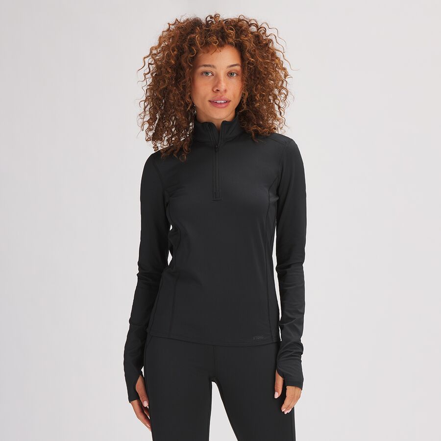 () ȥå ǥ 饤ȥ ݡ꡼ 1/4-å ١쥤䡼 ȥå -  Stoic women Lightweight Poly 1/4-Zip Baselayer Top - Women's Stretch Limo