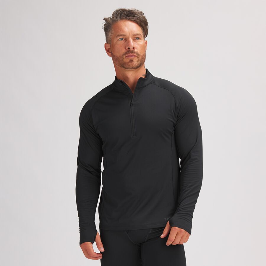 () ȥå  饤ȥ ݡ꡼ 1/4-å ١쥤䡼 ȥå -  Stoic men Lightweight Poly 1/4-Zip Baselayer Top - Men's Stretch Limo