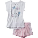 (取寄) アディダス トドラー ガールズ コットン フレンチ テリー ショート セット - トドラー ガールズ Adidas toddler girls Cotton French Terry Short Set - Toddler Girls' White/Light Pink