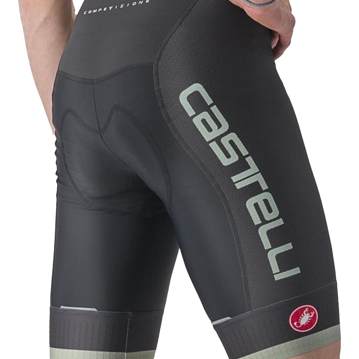 (取寄) カステリ メンズ コンペティツィオーネ キット ビブ ショート - メンズ Castelli men Competizione Kit Bib Short - Men's Black/Defender Green 3