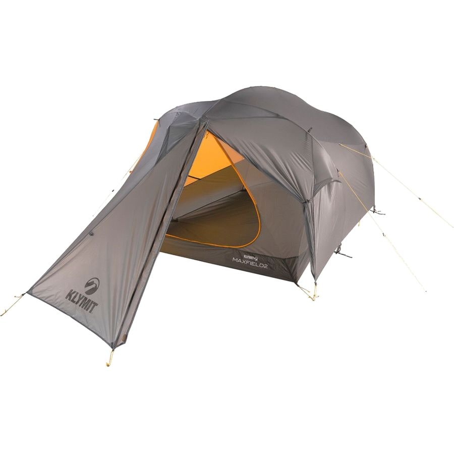 (取寄) クライミット マックスフィールド 2 テント: 2-パーソン 3-シーズン Klymit Maxfield 2 Tent: 2-Person 3-Season Orange/Grey