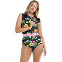 (取寄) ボディ グローブ レディース トロピカル アイランド スタンド アップ パドル ラッシュガード - ウィメンズ Body Glove women Tropical Island Stand Up Paddle Rashguard - Women 039 s Black