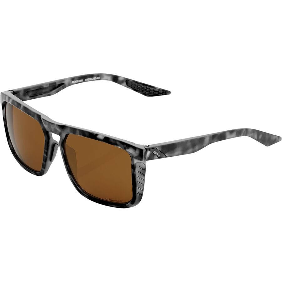 () 100% V[ |[CYh TOX 100% Renshaw Polarized Sunglasses Matte Black Havana