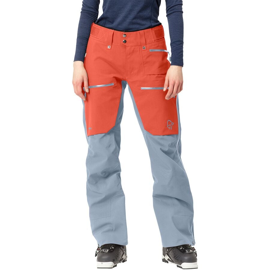 (取寄) ノローナ レディース ロフォーテン ゴア-テックス プロ パンツ - ウィメンズ Norrona women Lofoten GORE-TEX PRO Pant - Women's Orange Alert/Blue Fog