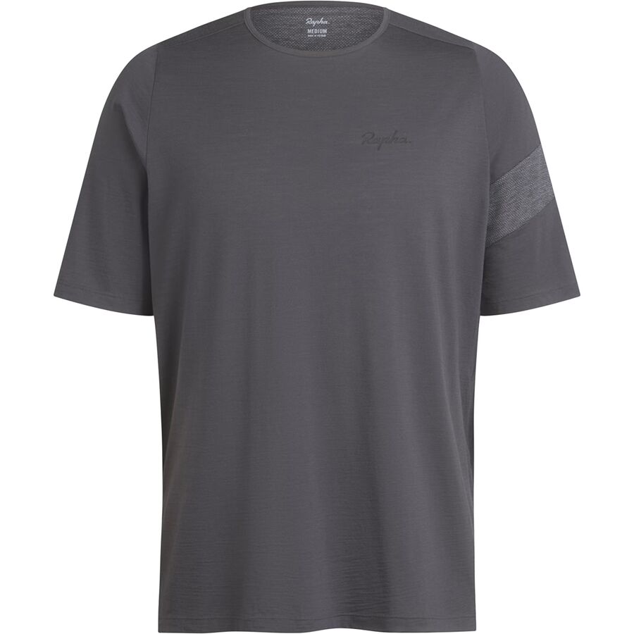 (取寄) ラファ メンズ トレイル メリノ ショートスリーブ T-シャツ - メンズ Rapha men Trail Merino Short-Sleeve T-shirt - Men's Dark Grey/Black