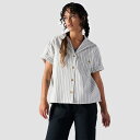 () obNJg[ fB[X eNX`[ Rbg V[gX[u {^ Abv - EBY Backcountry women Textured Cotton Short-Sleeve Button Up - Women's Egret Stripe