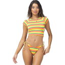 () LXy[X fB[X Cht[ bVK[h rLj gbv - EBY L Space women Wildflower Rashguard Bikini Top - Women's Under The Sun