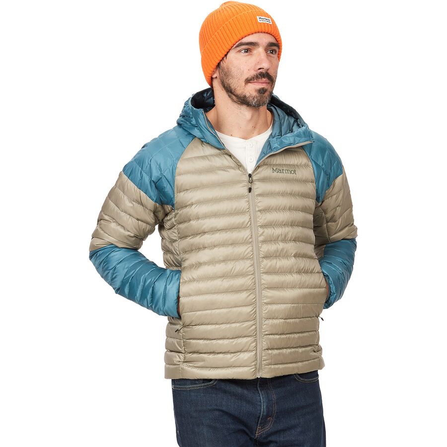 (取寄) マーモット メンズ ハイプ ダウン フーデット ジャケット - メンズ Marmot men Hype Down Hooded Jacket - Men's Moon River/Vetiver