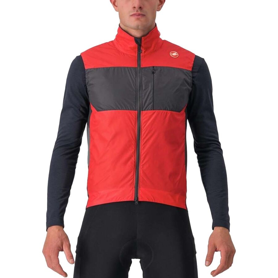 (取寄) カステリ メンズ アンリミテッド パフィー ベスト - メンズ Castelli men Unlimited Puffy Vest - Men's Pompeian Red/Dark Gray