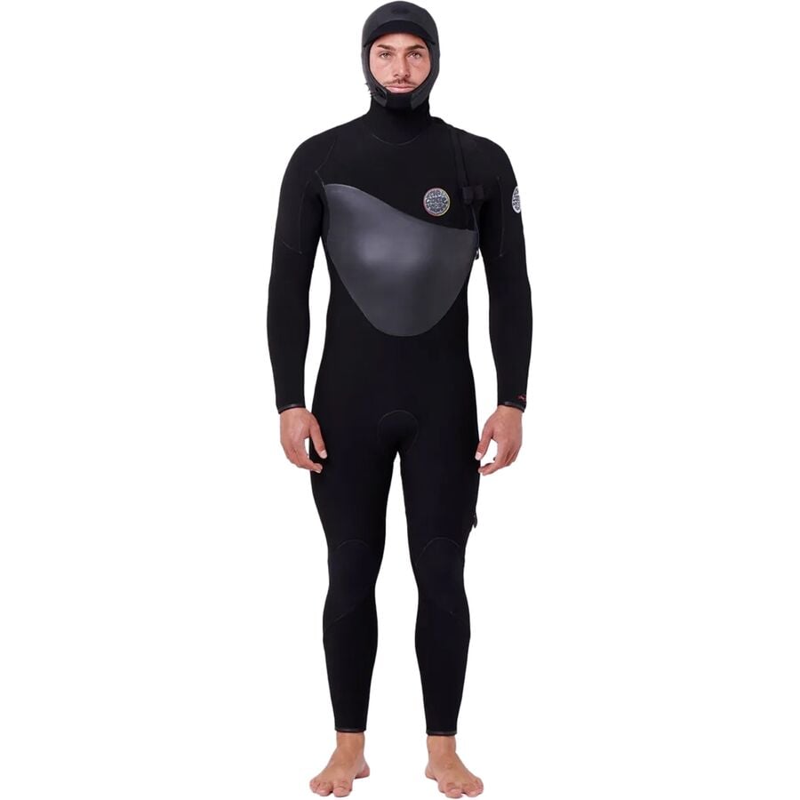 () bv J[ Y tbV{ q[g V[J[ 5/4 t[fbg Wbv-t[ EFbgX[c - Y Rip Curl men Flashbomb Heat Seeker 5/4 Hooded Zip-Free Wetsuit - Men's Black