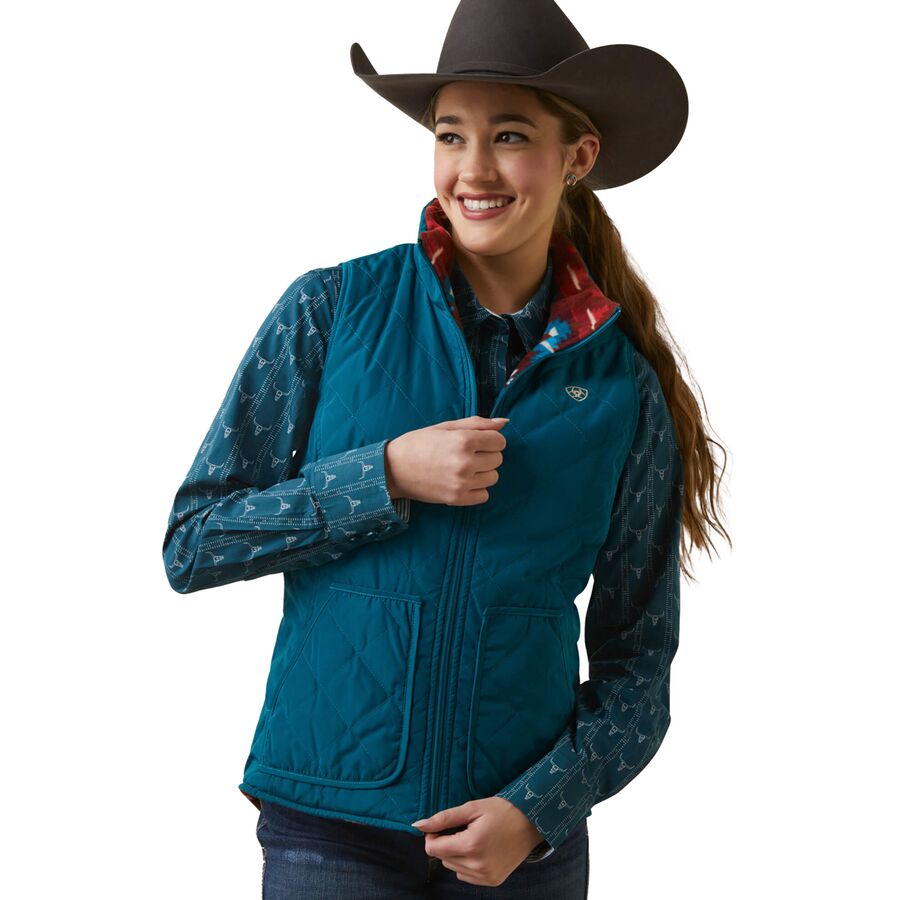 () ꥢå ǥ ǥ С֥ 󥵥졼ƥå ٥ -  Ariat women Dilon Reversible Insulated Vest - Women's Deep Lagoon