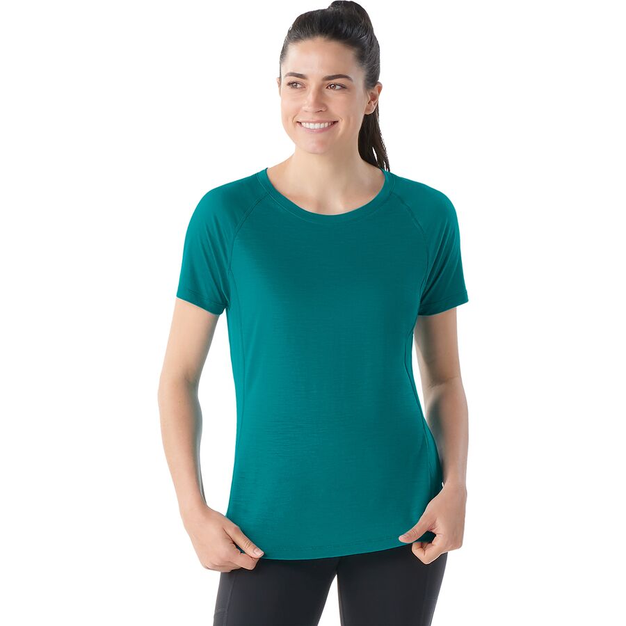 (取寄) スマートウール レディース メリノ スポーツ ウルトラライト ショートスリーブ シャツ - ウィメンズ Smartwool women Merino Sport Ultralite Short-Sleeve Shirt - Women's Deep Lake