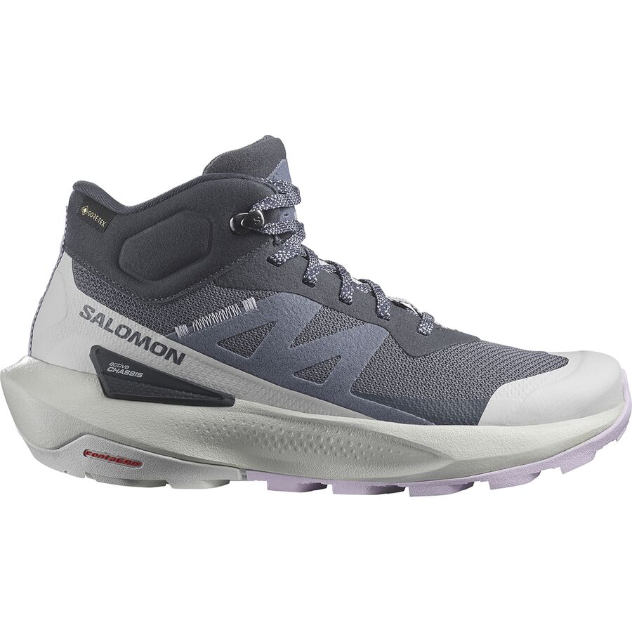 (取寄) サロモン レディース エリクシール アクティブ ミッド Gtx ブート - ウィメンズ Salomon women Elixir Activ Mid GTX Boot - Women 039 s India Ink/Glacier Gray/Orchid Petal