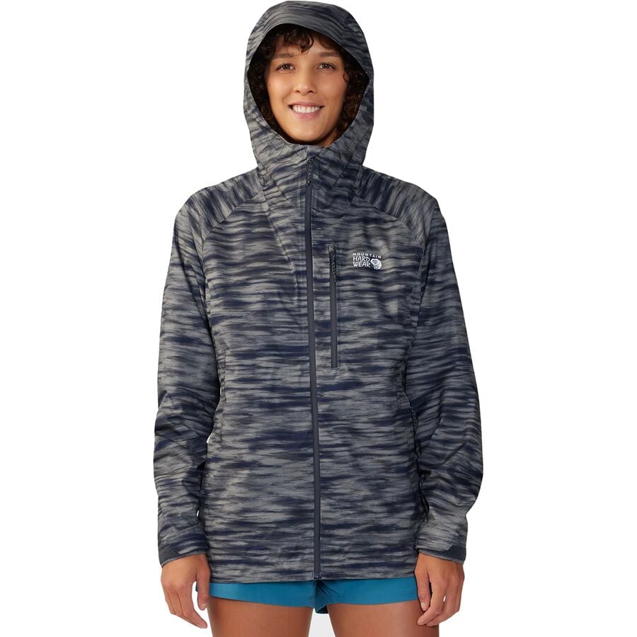 (取寄) マウンテンハードウェア レディース ストレッチ オゾニック ジャケット - ウィメンズ Mountain Hardwear women Stretch Ozonic Jacket - Women's Dark Zinc Frequency Print