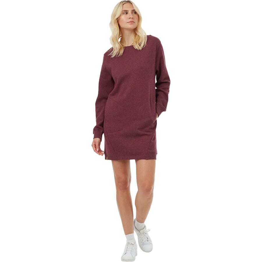 () ec[ fB[X t[X N[ hX - EBY Tentree women Fleece Crew Dress - Women's Fig Heather